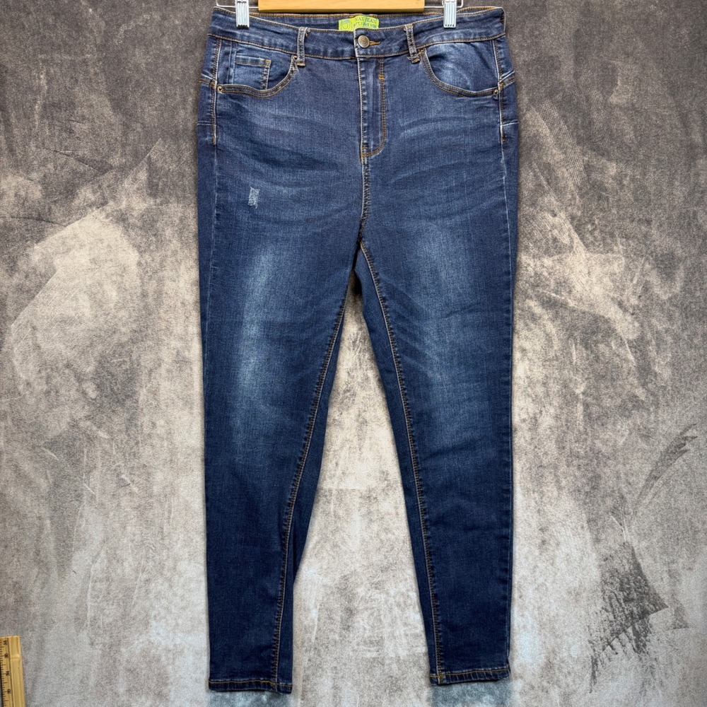 Wax Jean Jeans Womens 17 Dark Blue Cotton Blend Push Up Skinny High Rise Wash
